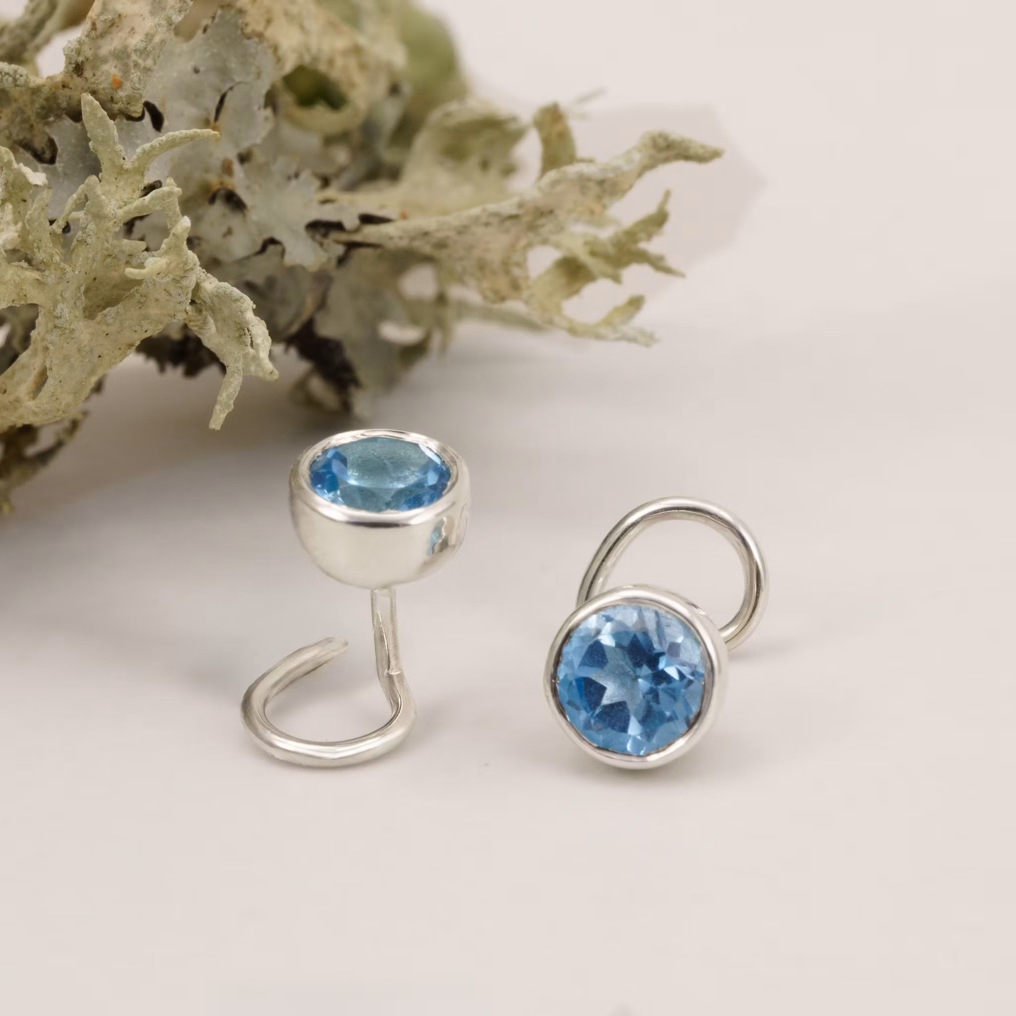 Topaz Comfort Large Earrings Recycled Sterling Silver