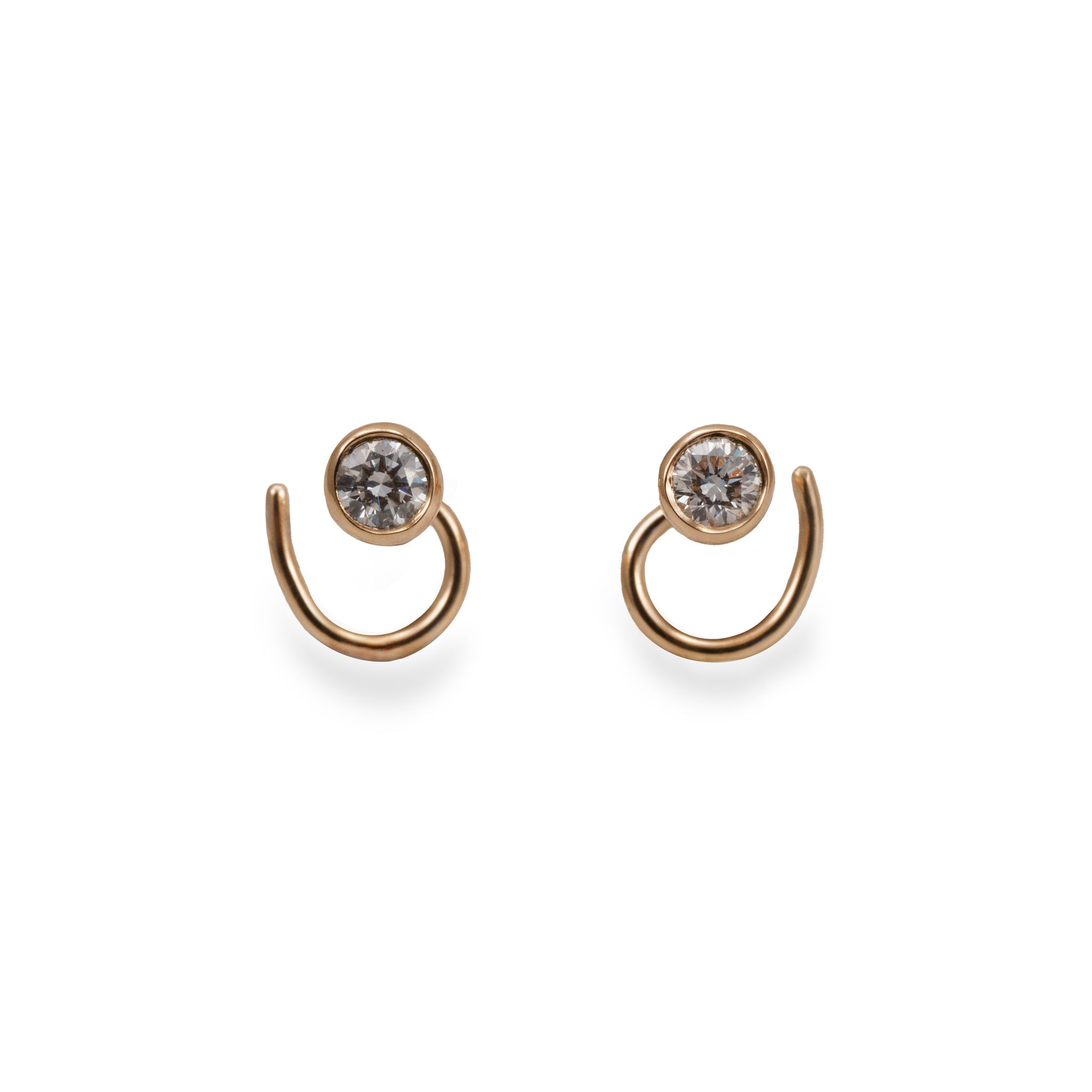 18K Diamond Comfort Small Earrings Recycled Gold