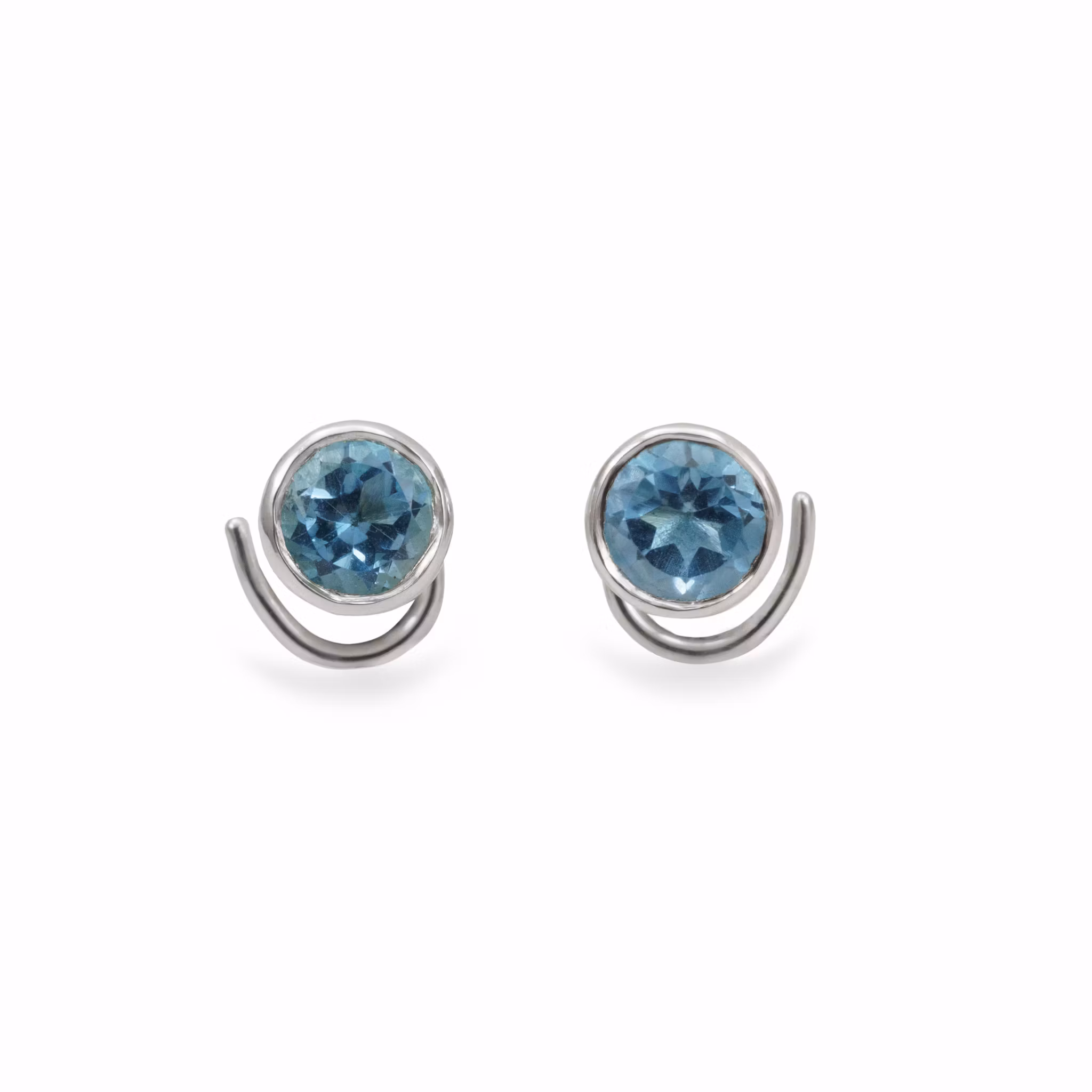 Topaz Comfort Large Earrings Recycled Sterling Silver