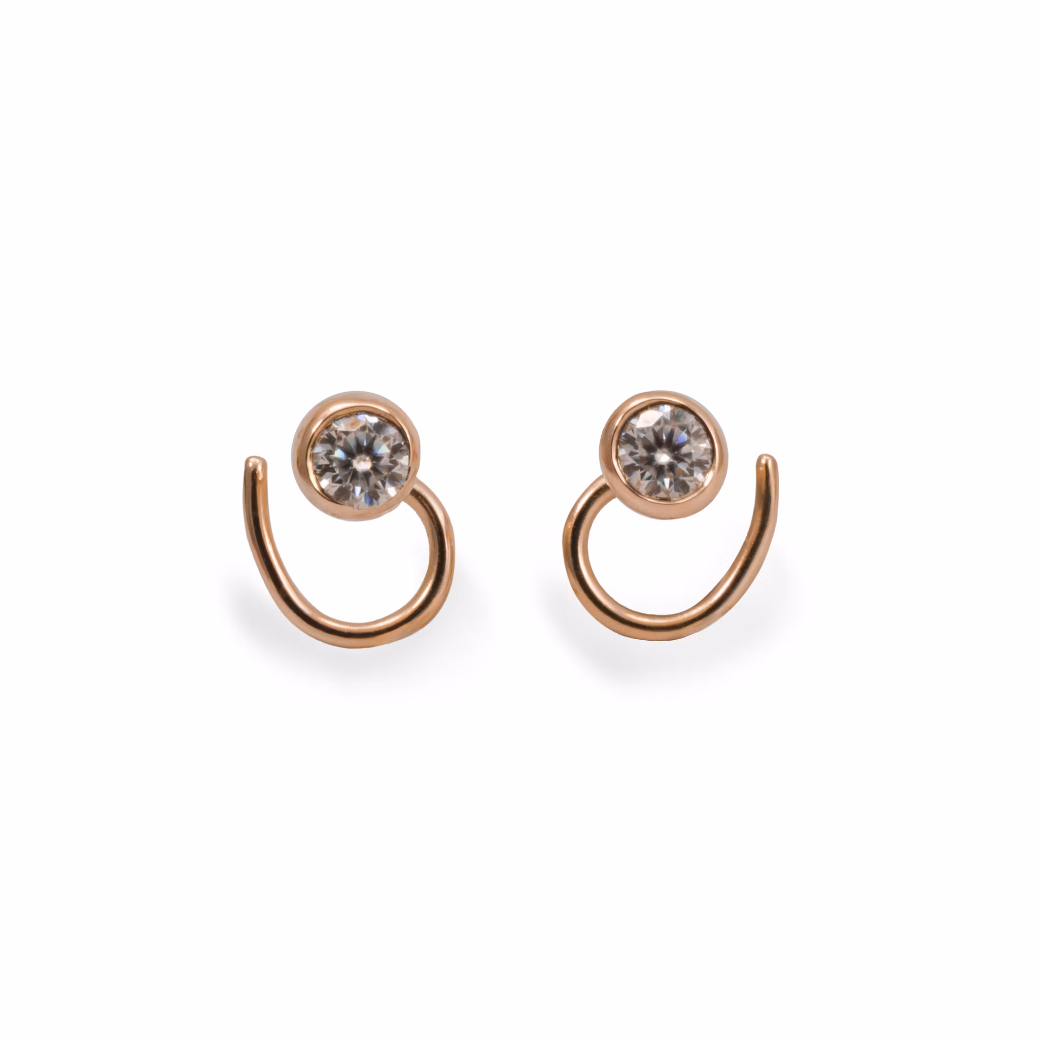 18K Moissanite Comfort Small  Earrings Recycled Gold