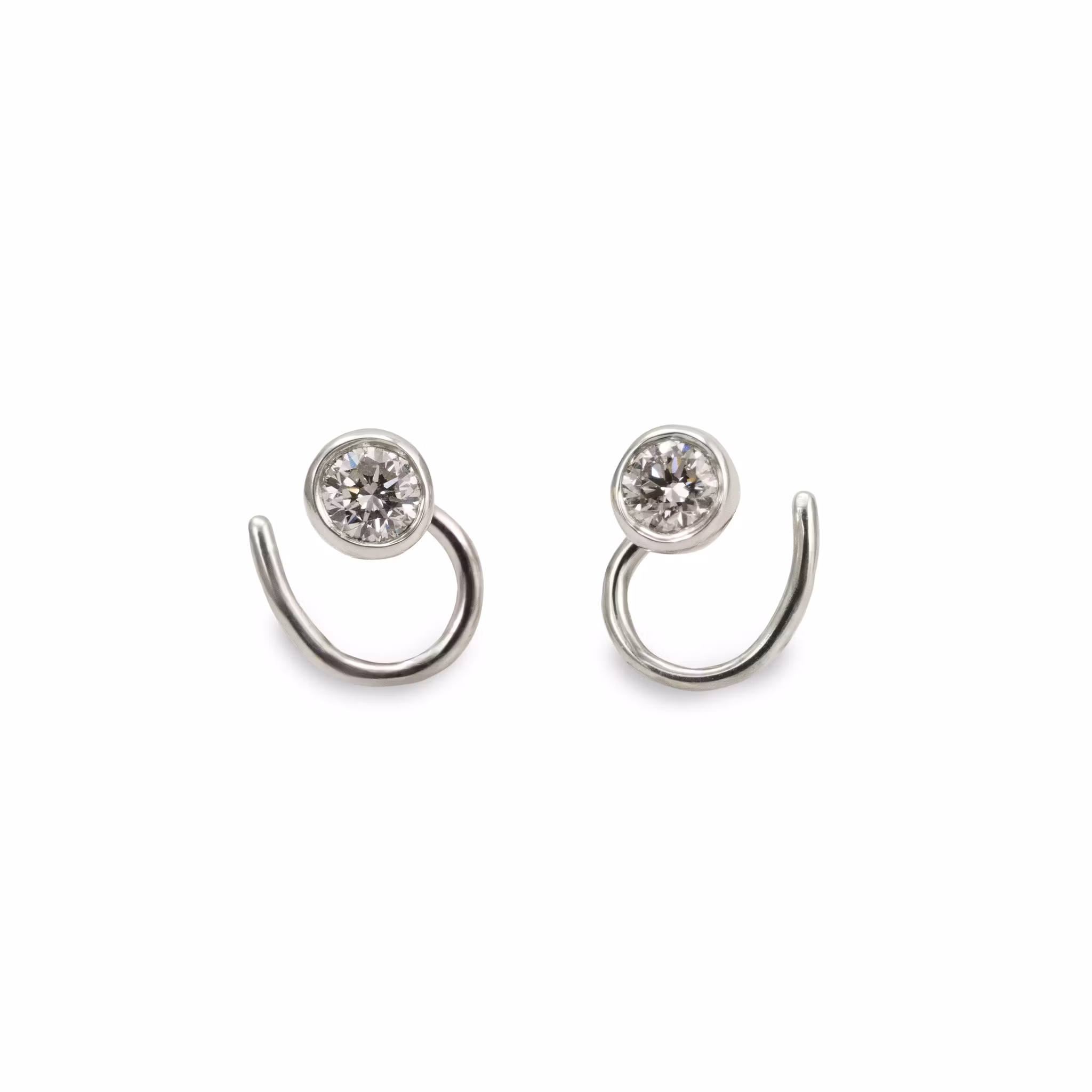 Diamond Comfort Small Earrings Recycled Sterling Silver