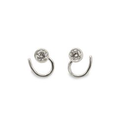 Diamond Comfort Small Earrings Recycled Sterling Silver