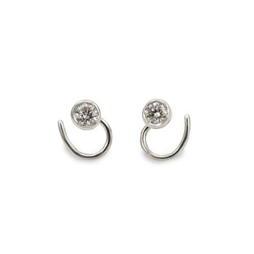 Diamond Comfort Small Earrings Recycled Sterling Silver