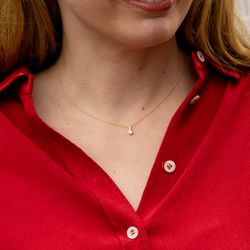18K Diamond Pendant - Necklace Recycled Gold