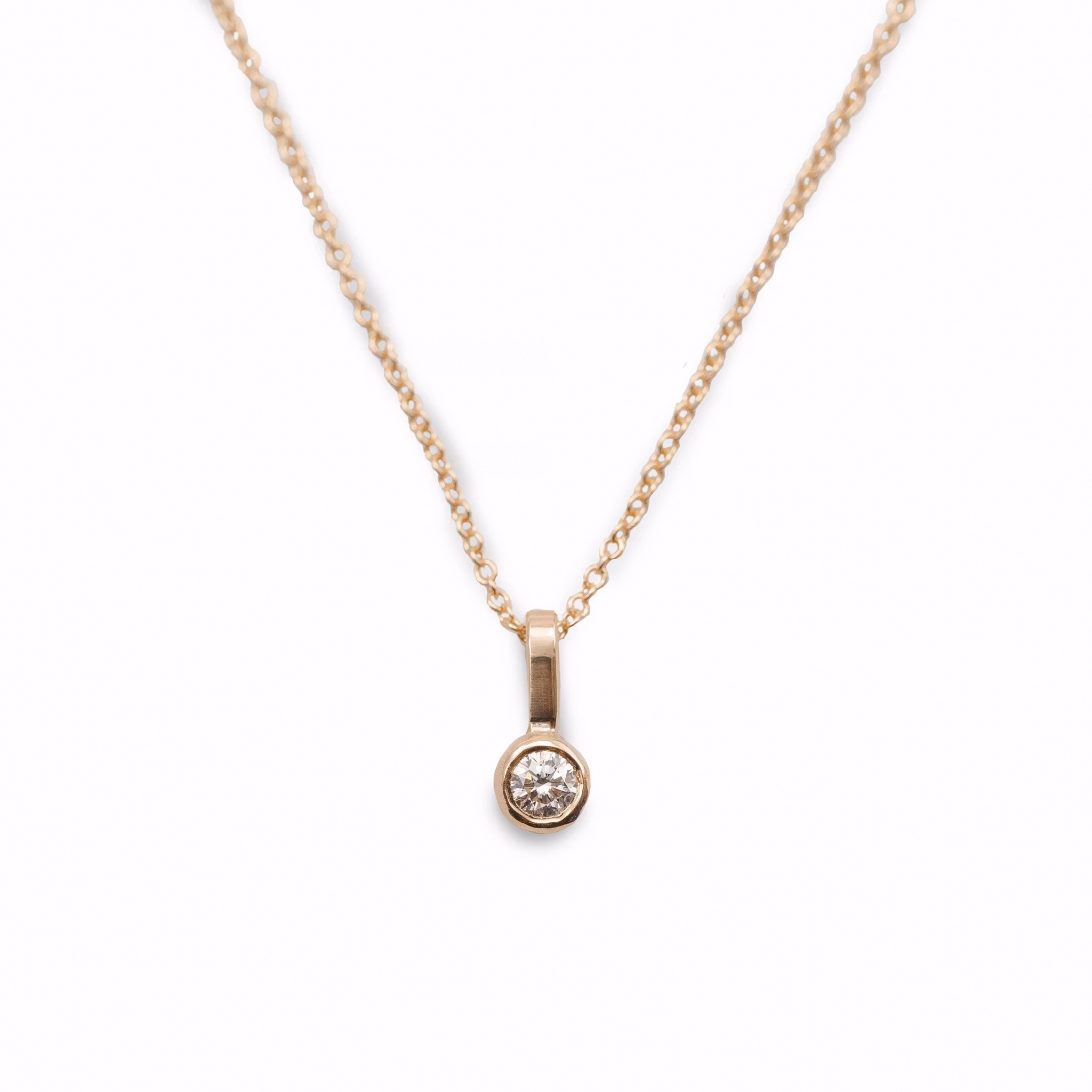 18K Diamond Pendant - Necklace Recycled Gold