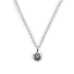 Moissanite Grijze Hanger - Ketting Gerecycled Sterling Zilver
