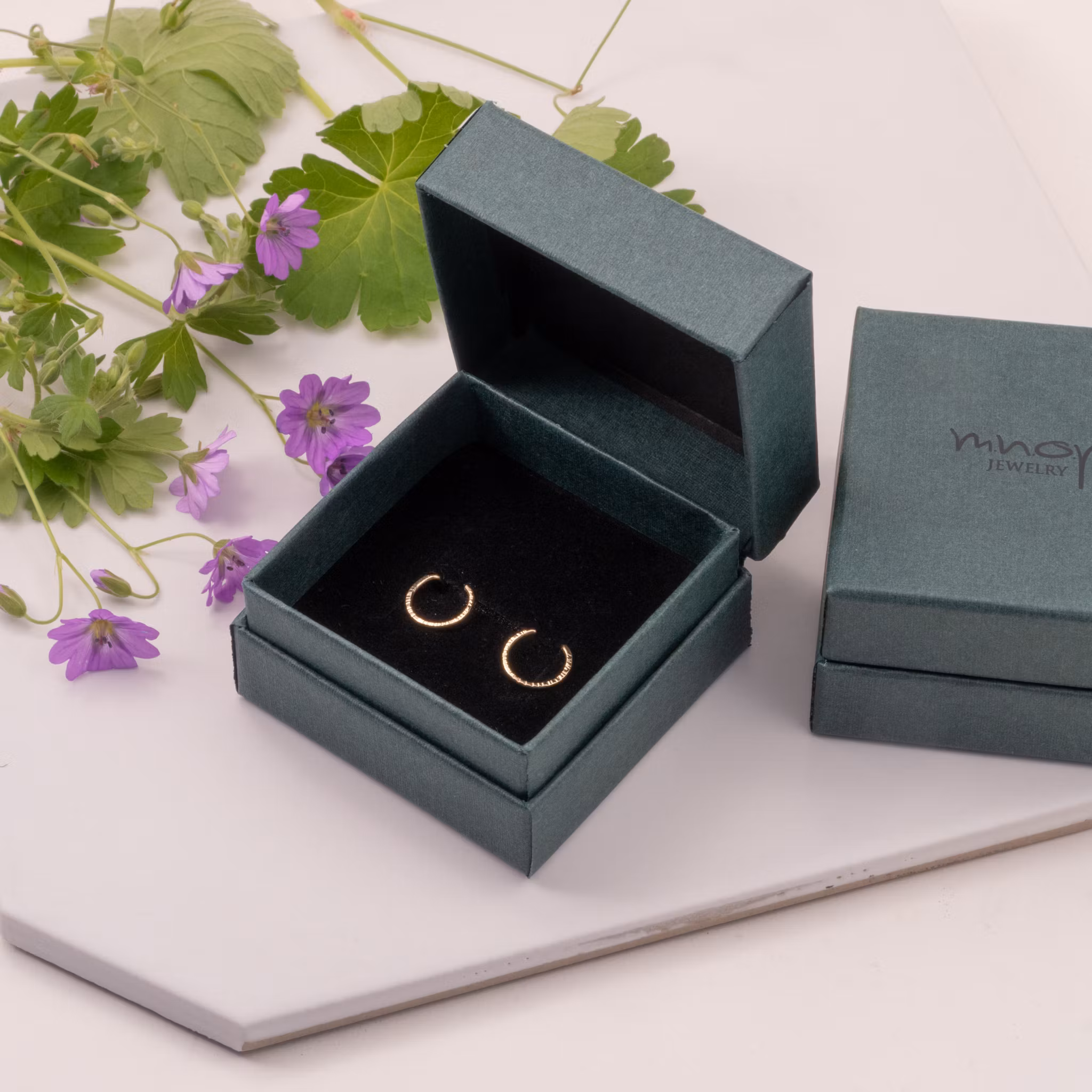 Moissanite Grey Comfort Small Earrings Recycled Sterling Silver