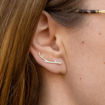 Antler Climber – Oorbellen Gerecycled Sterling Zilver