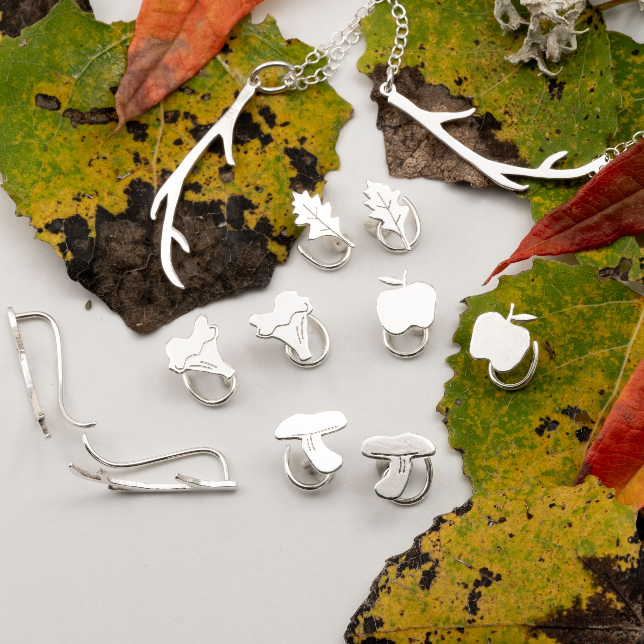 Antler Climber – Oorbellen Gerecycled Sterling Zilver