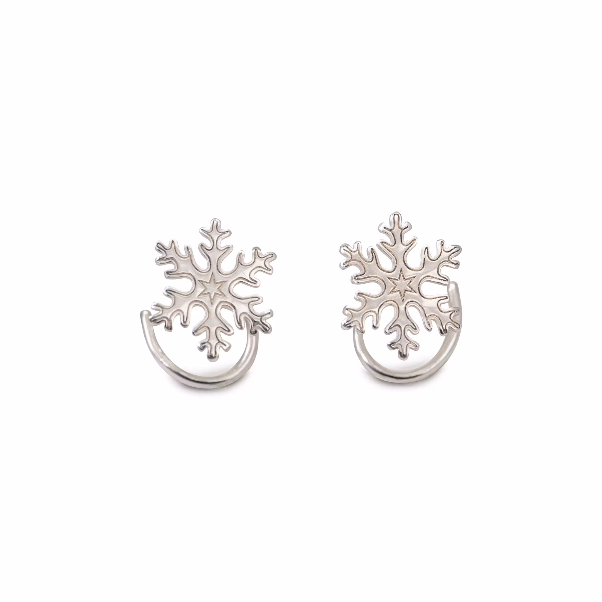 Snowflake Comfort - Earrings Recycled Sterling Silver