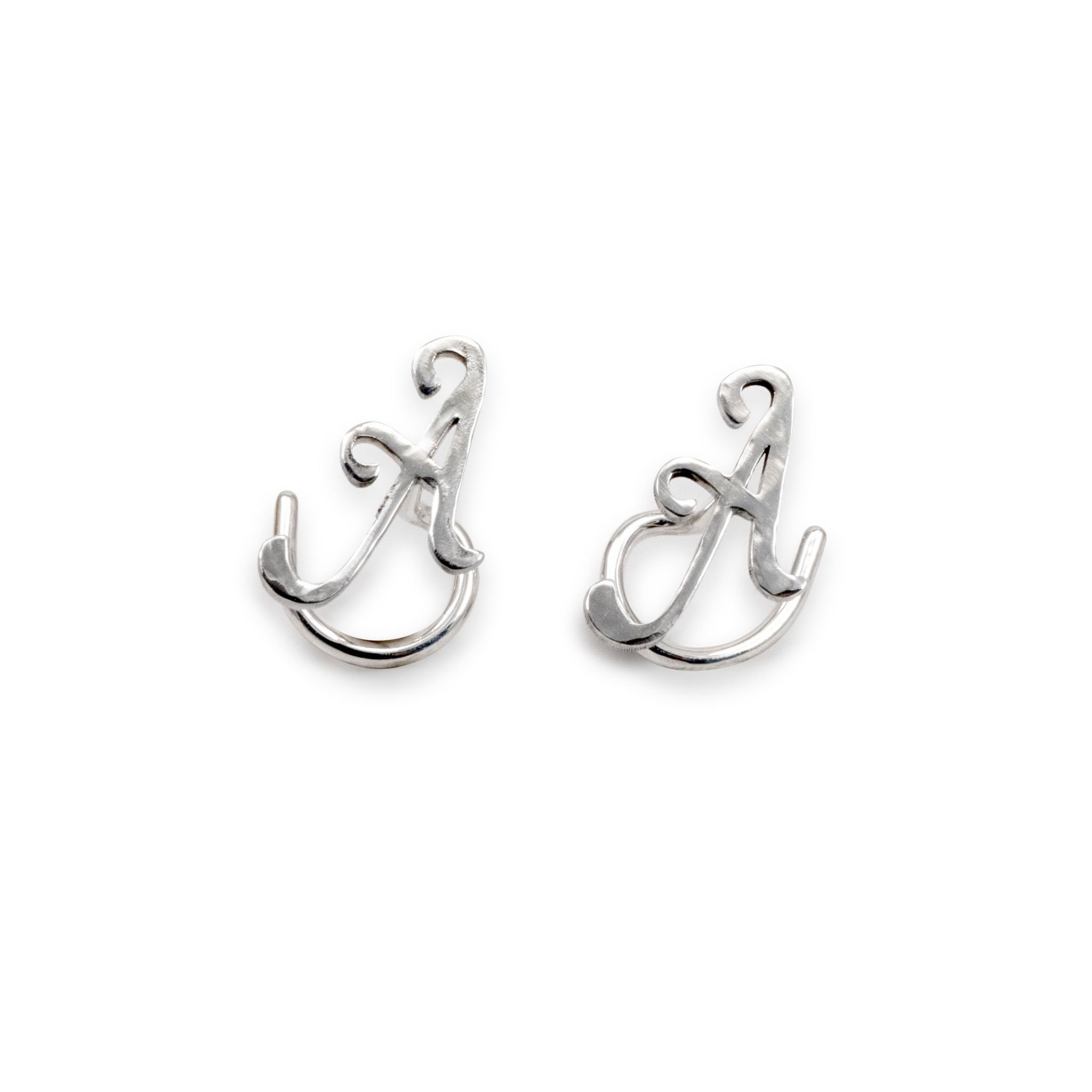 Cursive Comfort -Initial Earrings Recycled Sterling Silver