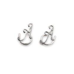 Cursive Comfort -Initial Earrings Recycled Sterling Silver