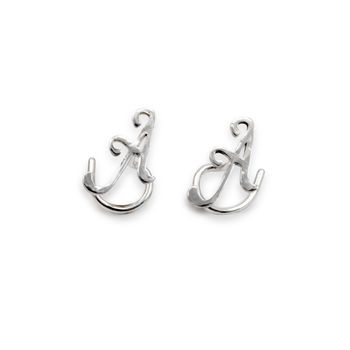 Cursive Comfort - Initialen oorbellen gerecycled sterling zilver