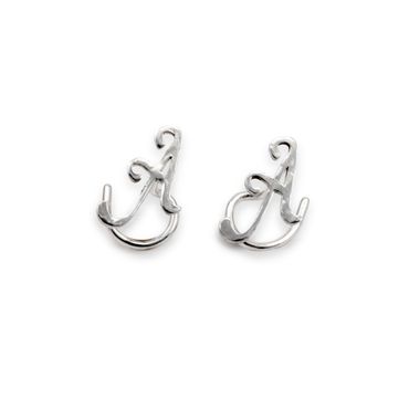 Cursive Comfort -Initial Earrings Recycled Sterling Silver