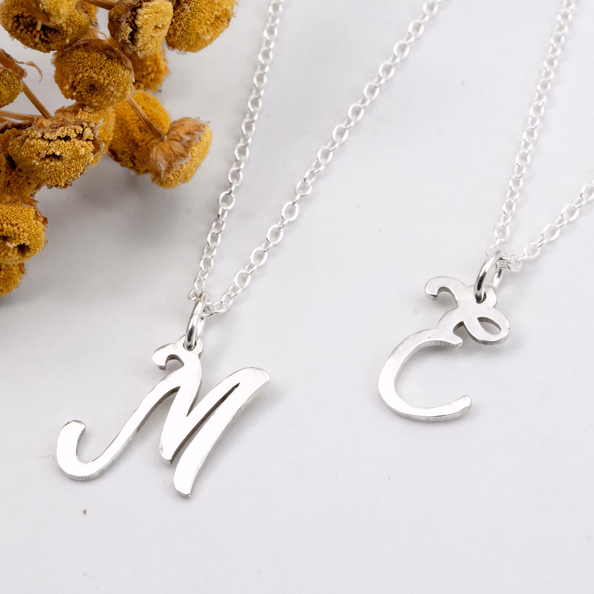 Cursief - Hanger Gerecycled Sterling Zilver
