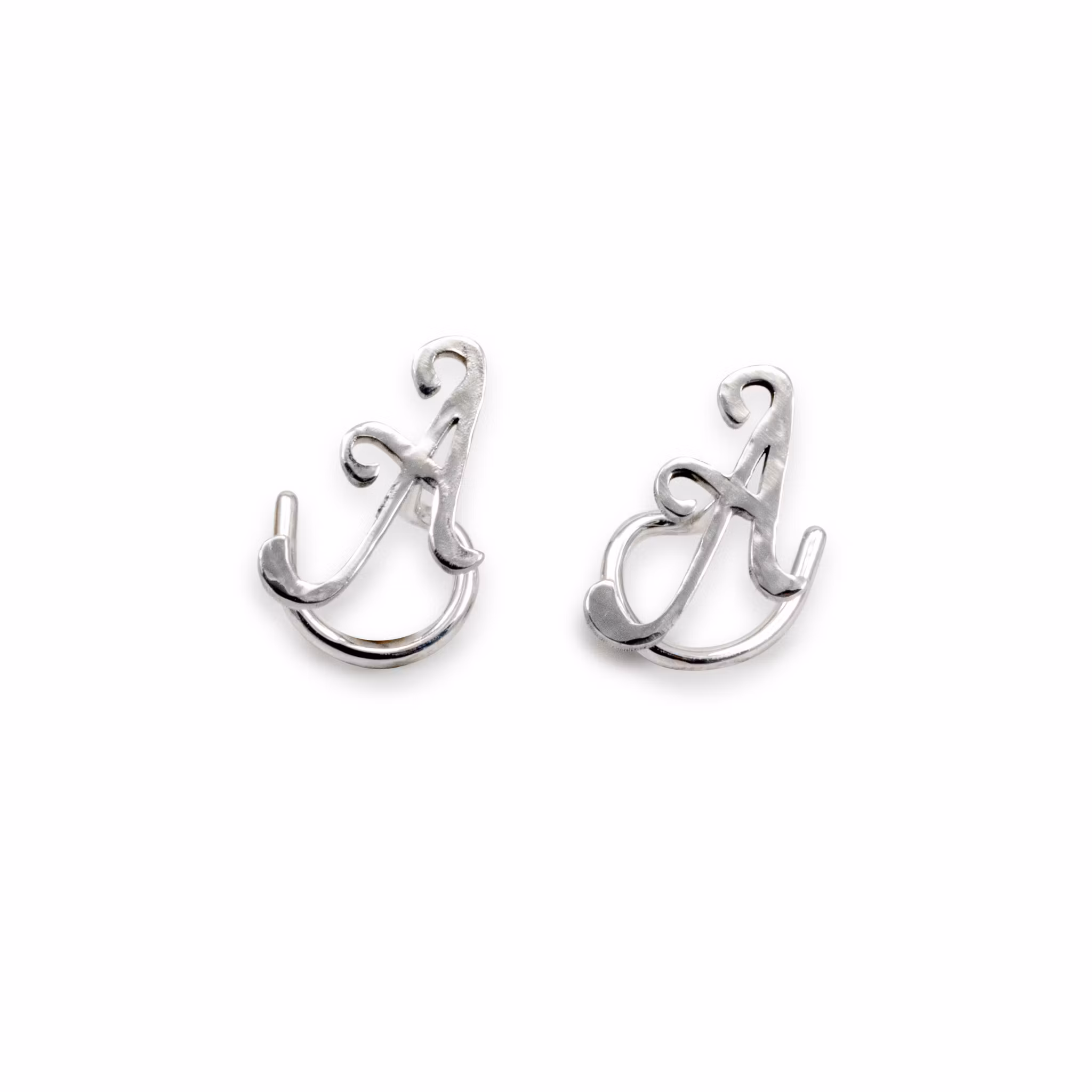 Set Cursieve Initialen - Ketting en Oorbellen Gerecycled Sterling Zilver