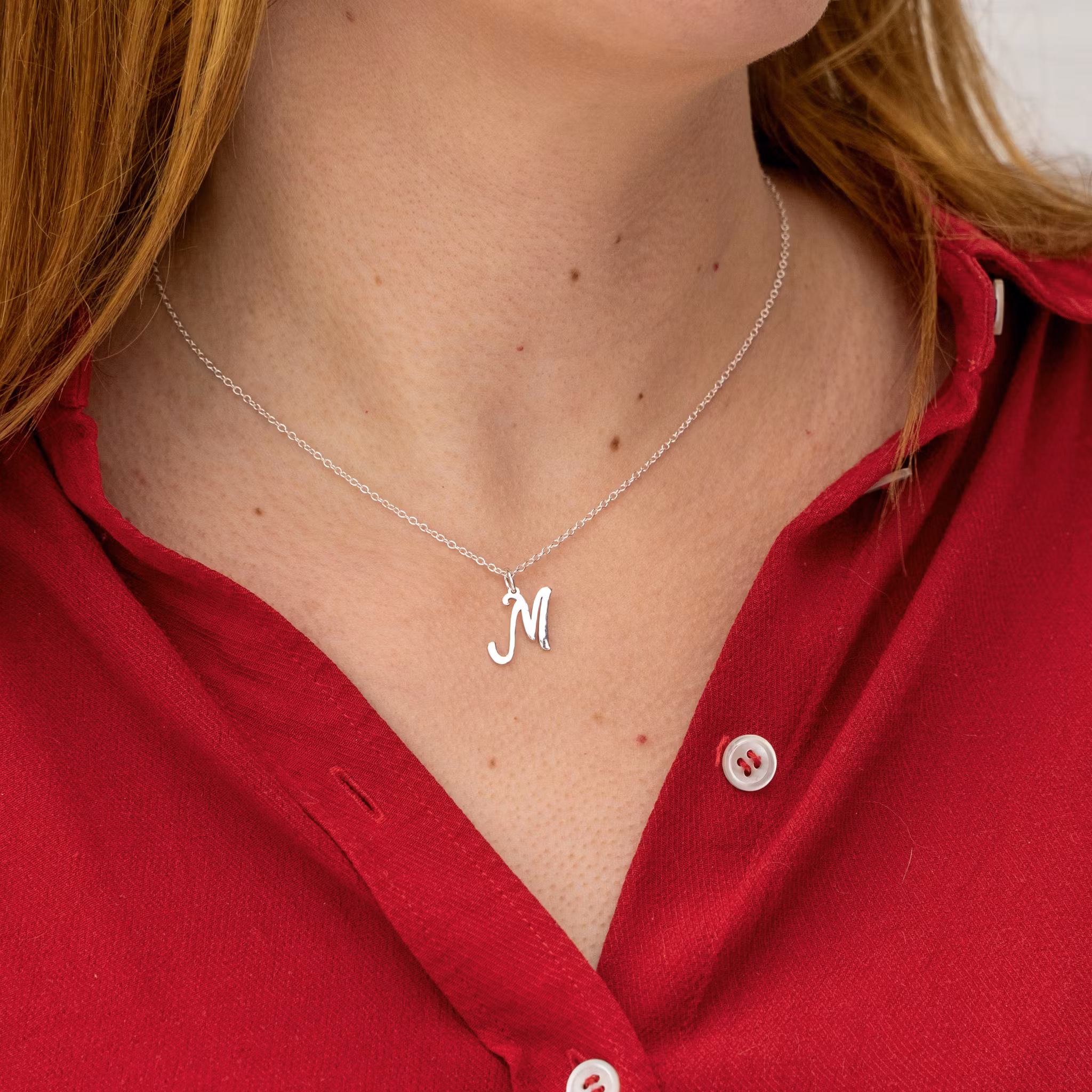 Set Cursieve Initialen - Ketting en Oorbellen Gerecycled Sterling Zilver
