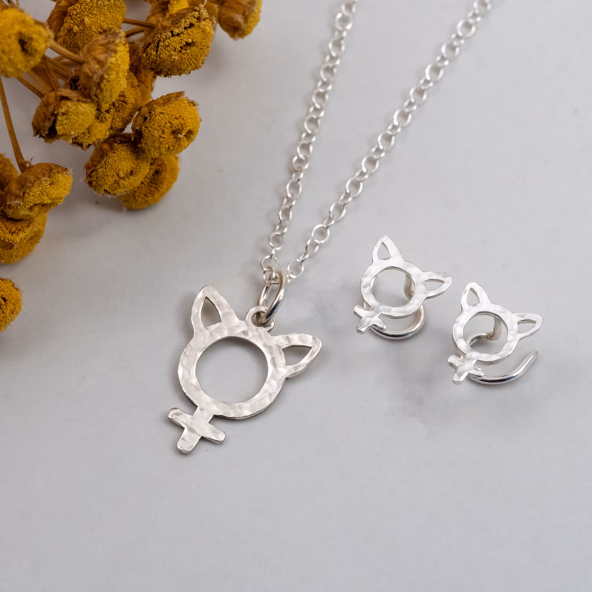 Cat Lady Comfort - Oorbellen Gerecycled Zilver