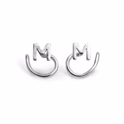 Mini Letters - Comfort Earrings in Recycled Silver