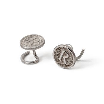 Letter Coin - Comfort Earrings in Recycled Silver