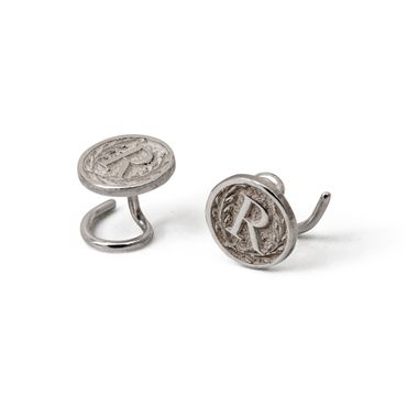 Letter Coin - Comfort Earrings in Recycled Silver