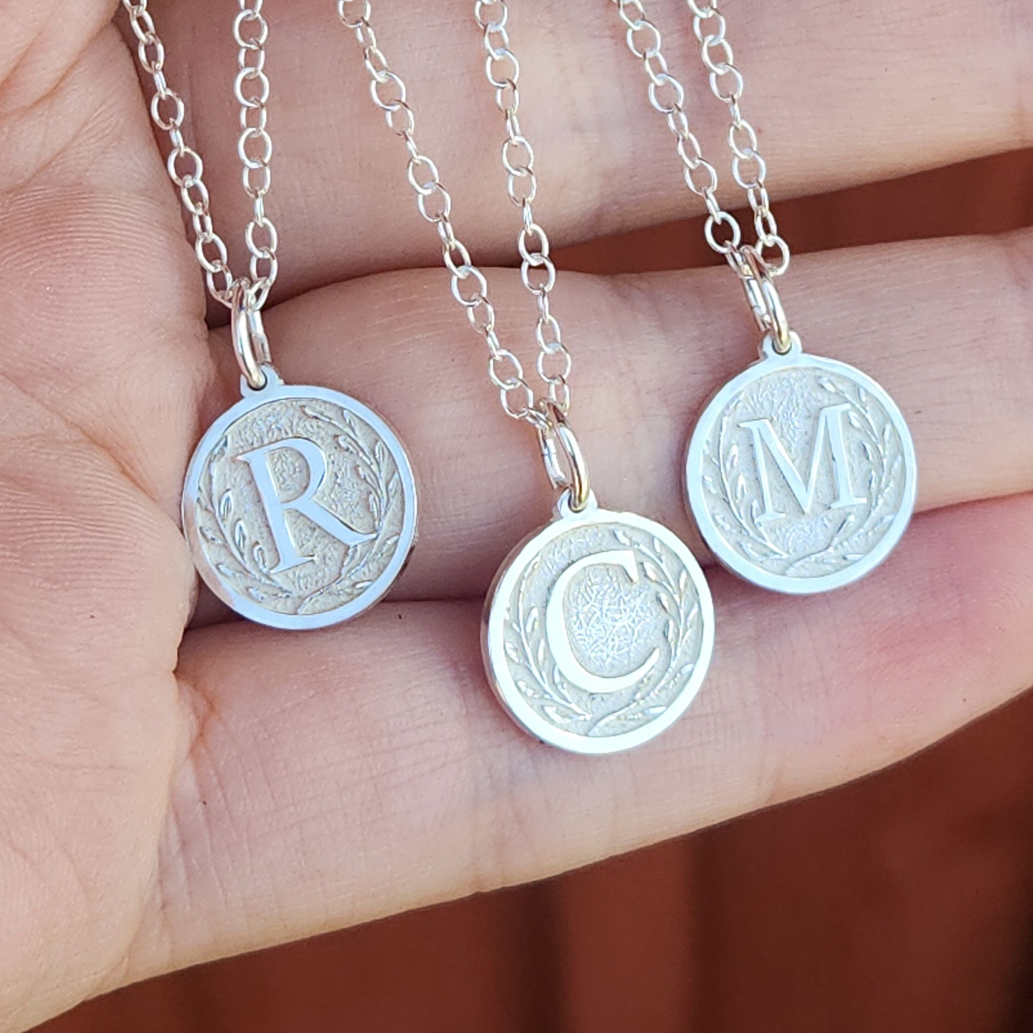 Letter Coin - Pendant Recycled Silver