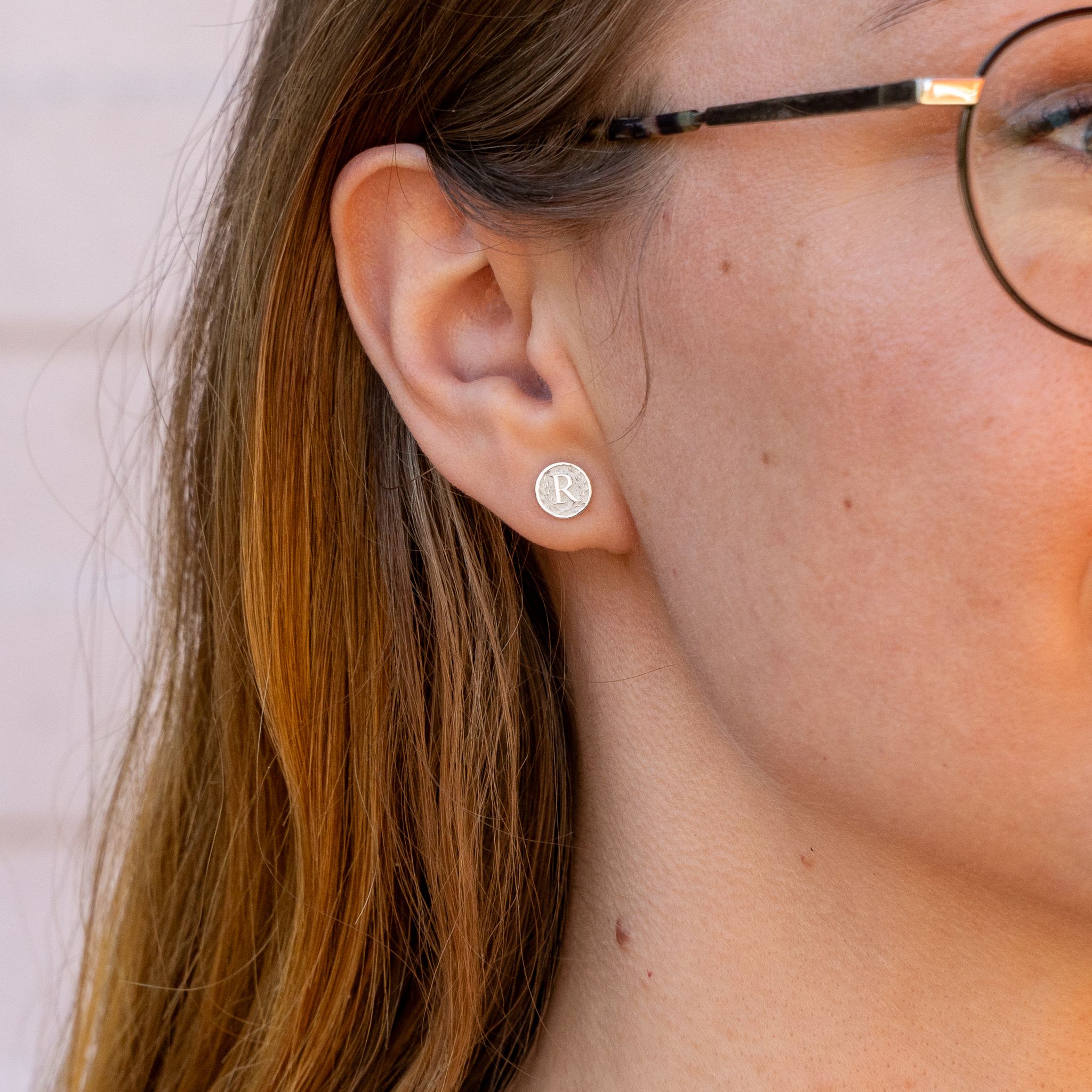 Letter Coin - Comfort Earrings in Recycled Silver