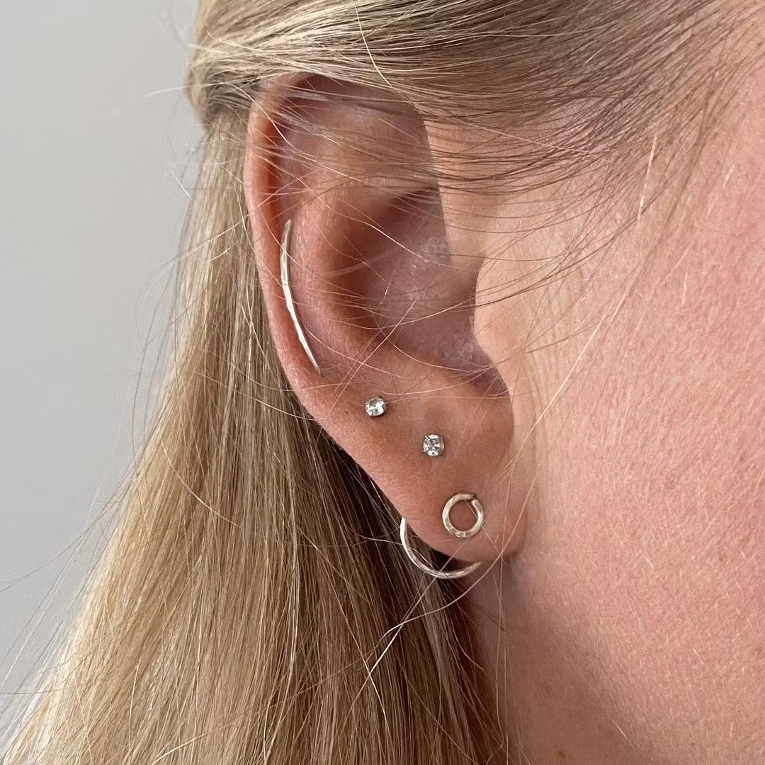 Ear Climber - oorbellen gerecycled zilver
