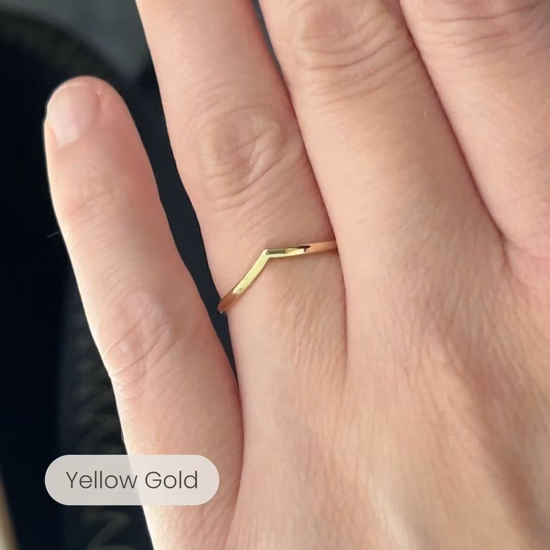 Customer photo: 18K Chevron Ring Recycled Gold, yellow gold
