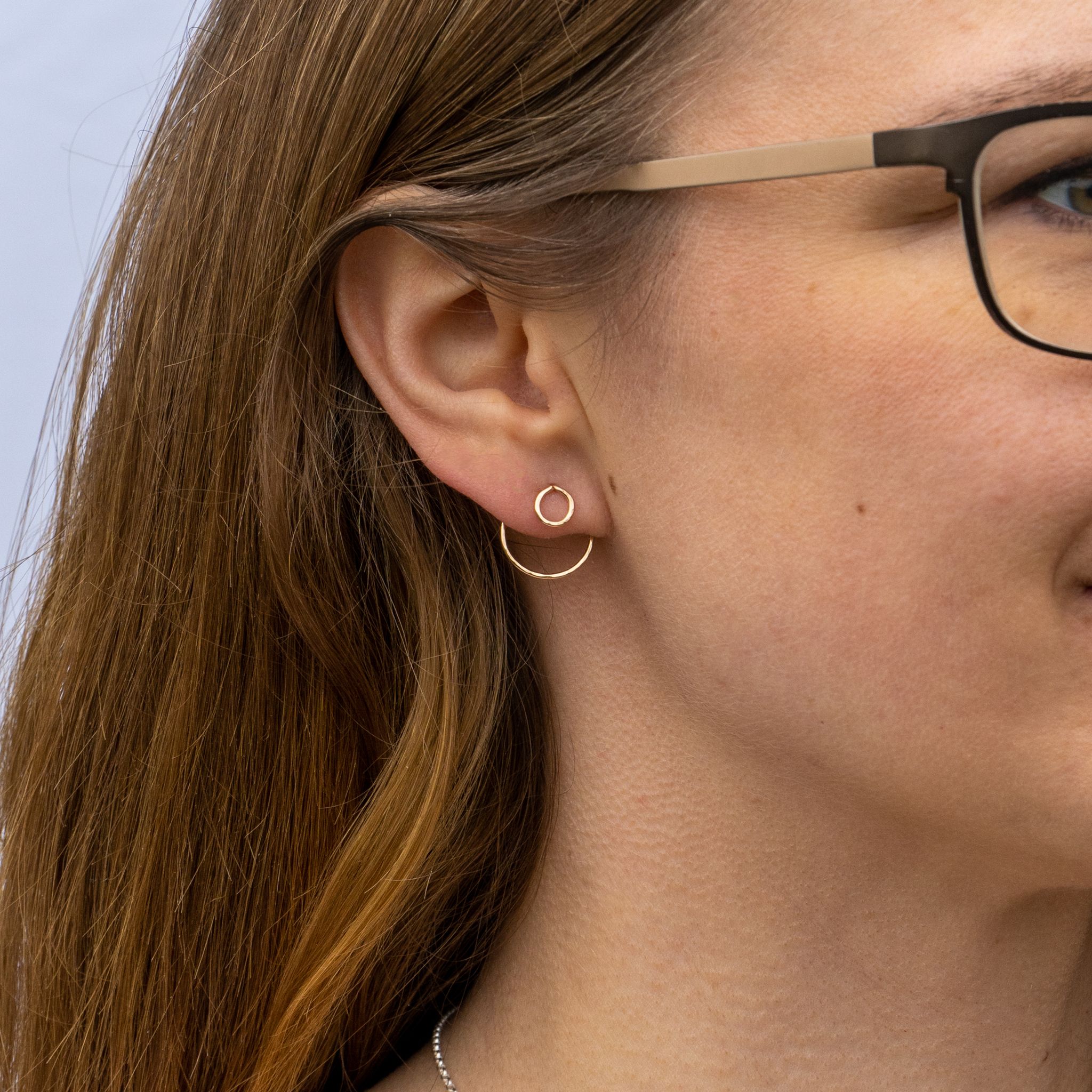 18k Ear Jacket Cirkel - Oorbel Gerecycled Goud