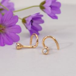 18K Diamond Mini Comfort Earrings Recycled Gold