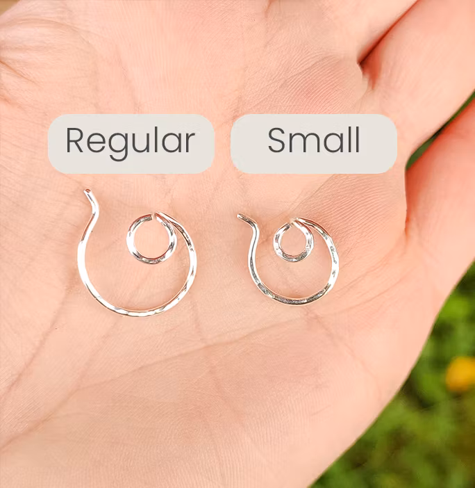 Ear Jacket cirkel klein- Oorbellen Gerecycled Zilver