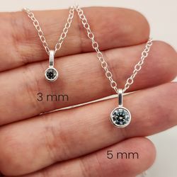 Moissanite Grijze Hanger - Ketting Gerecycled Sterling Zilver