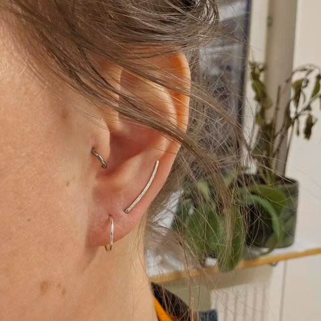 Mini Hoops Recycled Silver