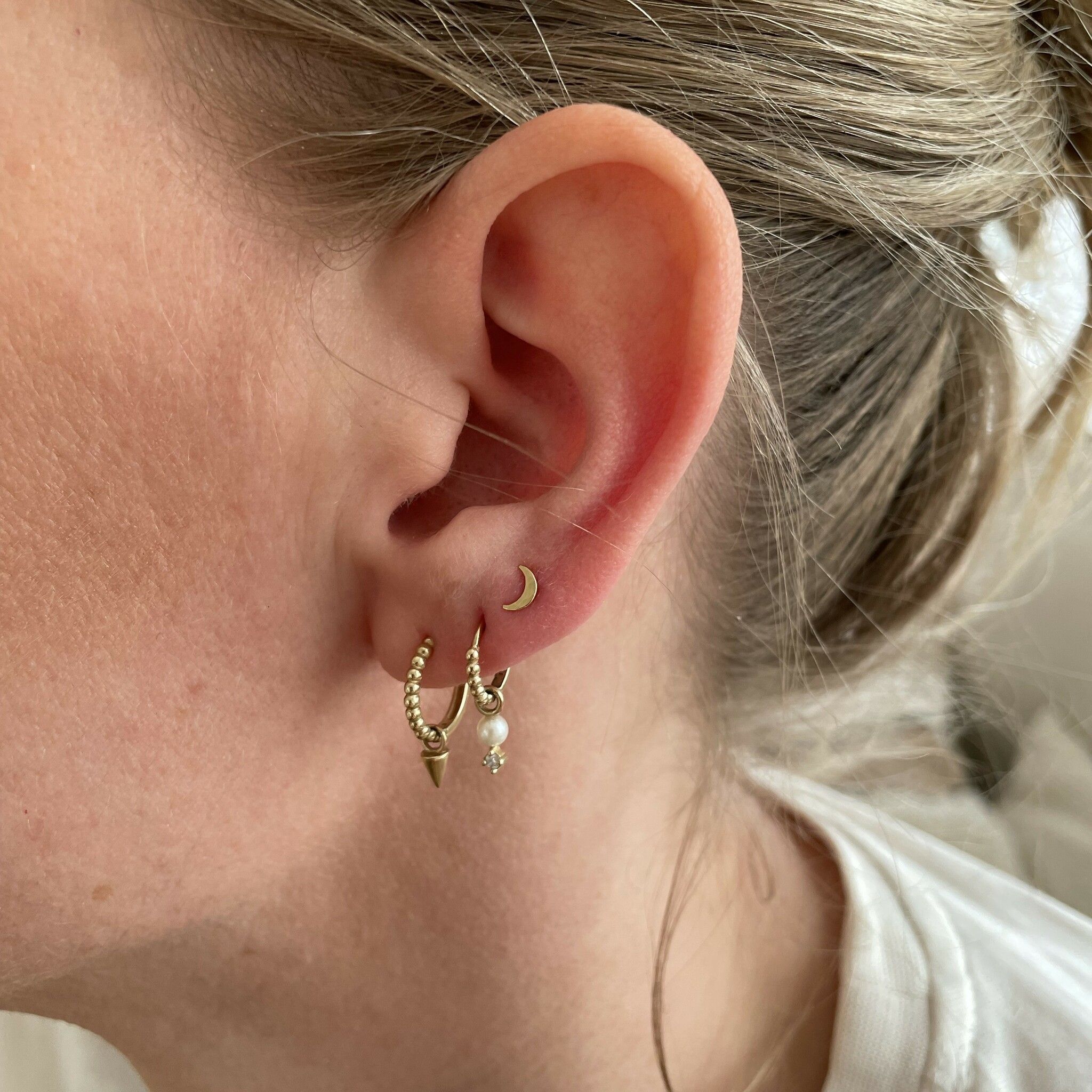 18K Moon - Comfort Oorbellen Gerecycled Goud