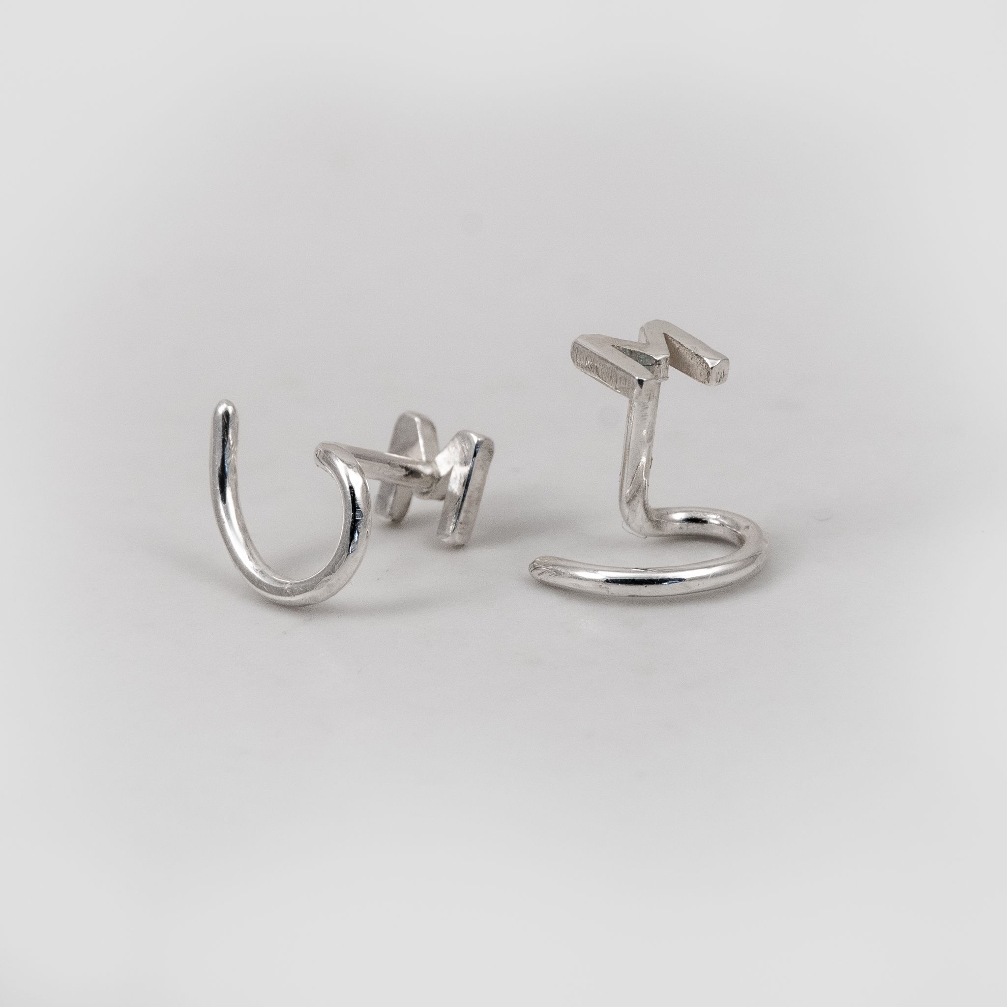 Mini Letters - Comfort Earrings in Recycled Silver