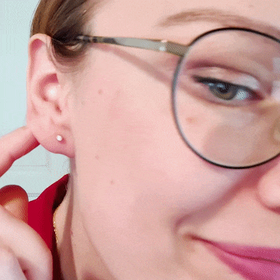 18K Lab grown Ruby Mini Comfort Earrings Recycled Gold