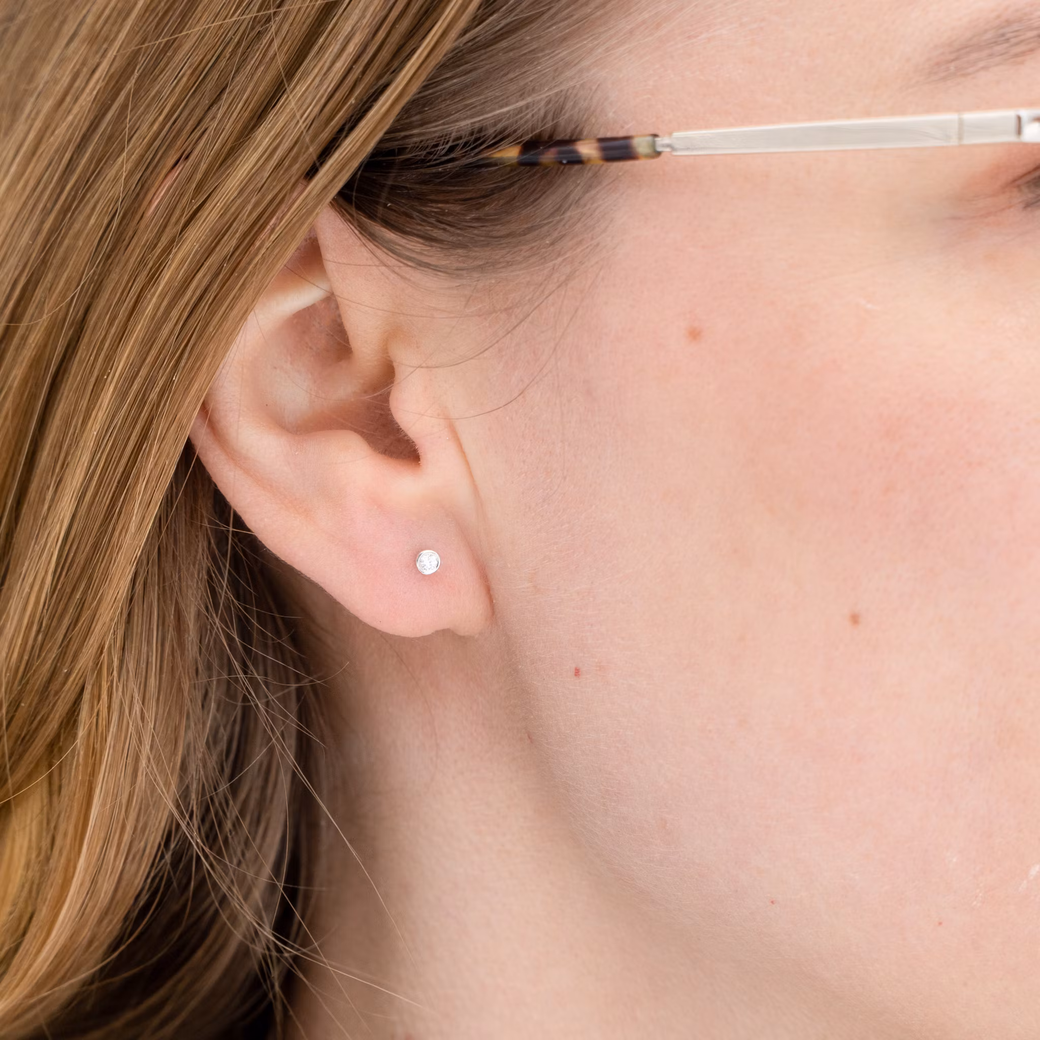 Labgrown Ruby Mini Comfort Earrings Recycled Silver