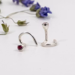 Labgrown Ruby Mini Comfort Earrings Recycled Silver
