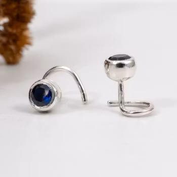 Sapphire Labgrown Comfort Earrings Recycled Silver