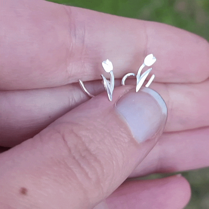 Tulip Comfort - Earrings in Recycled Sterling Silver