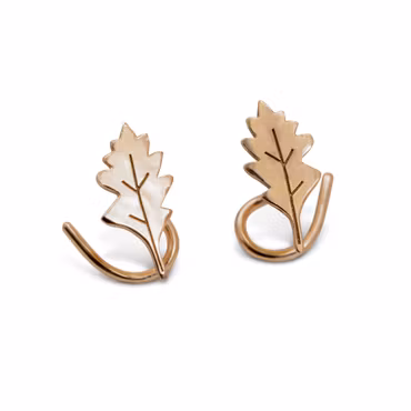 18K Oak Comfort - Earrings in Recycled gold