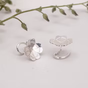 Four-leaf Clover Comfort - Earrings in Recycled Silver
