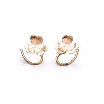 18K Three-Leaf Clover Comfort - Earrings in Recycled Gold