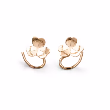 18K Three-Leaf Clover Comfort - Earrings in Recycled Gold