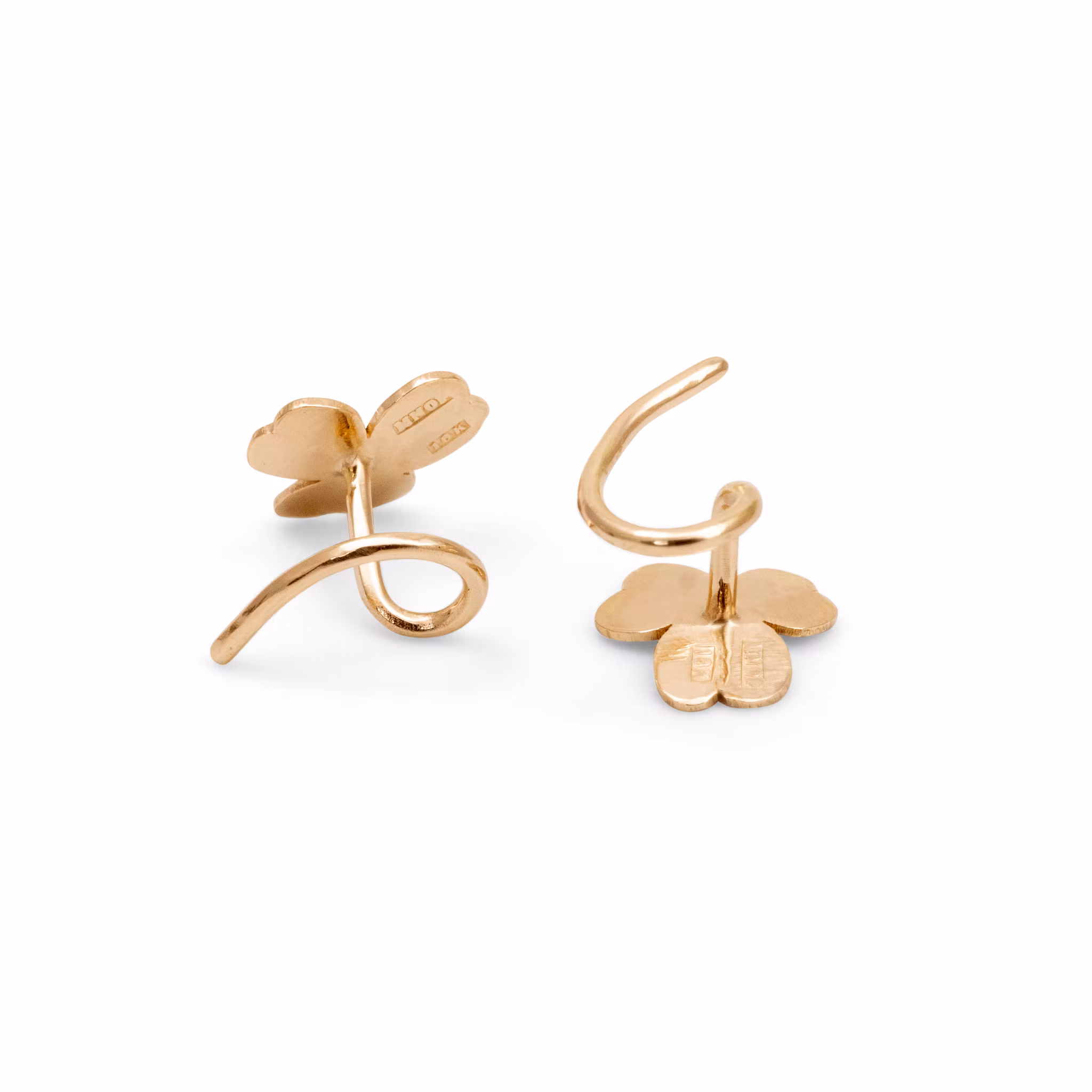 18K Three-Leaf Clover Comfort - Earrings in Recycled Gold