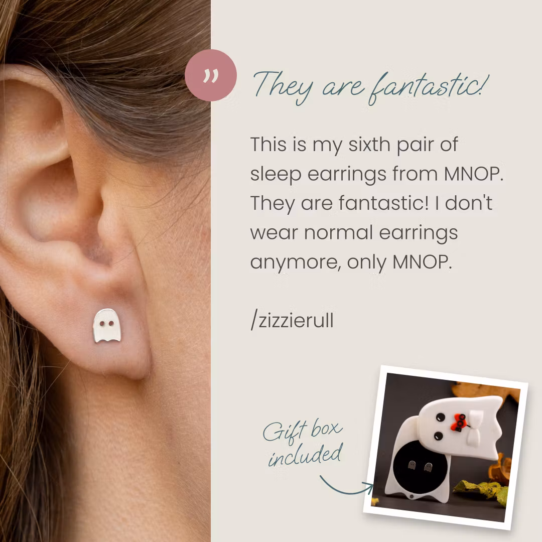 Ghost Comfort - Halloween Earring Recycled Sterling Silver