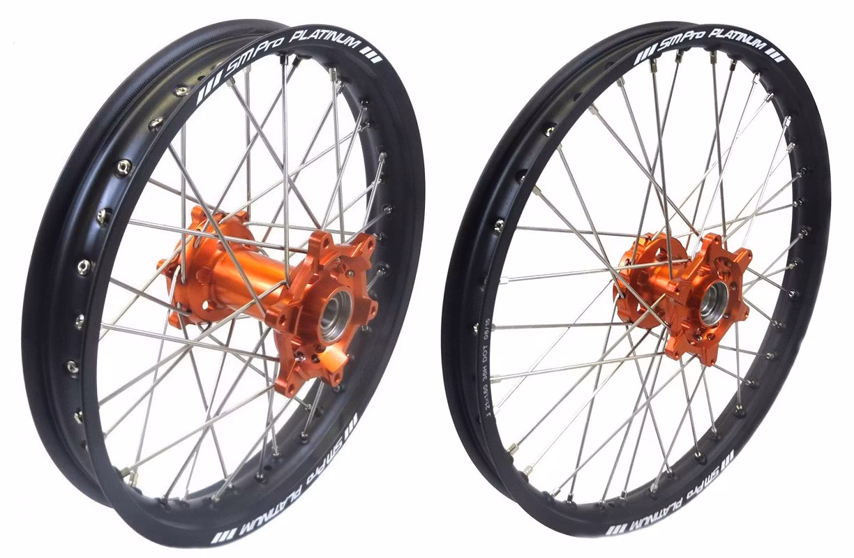 Motocross hjul, Hjulset KTM MX Motocross 19-21 tum. Komplett hjulset KTM med bakhjul, framhjul, lager, packboxar & distanser till KTM SX/SX-F 125, 250, 350, 450 2003-2022