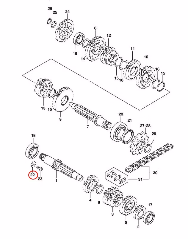Suzuki RM85 bricka transmission 2474121A00