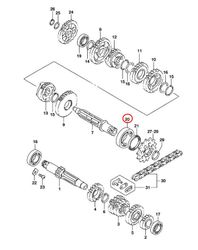 20: Suzuki RM85 yttre lager drivaxel